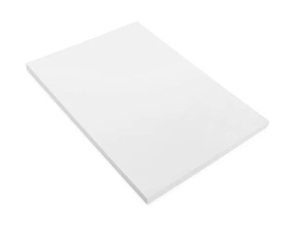 Stapel Blanco Papier Voor Brochure Geïsoleerd Wit — Stockfoto