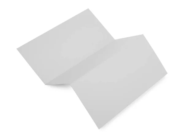 Prázdná Papírová Brožura Izolovaná Bílém Mockup Pro Design — Stock fotografie