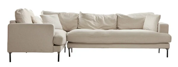 Nowoczesna Wygodna Sofa Białym Element Wewnętrzny — Zdjęcie stockowe