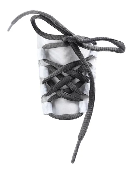 Grey Shoe Laces Isolated White — 图库照片