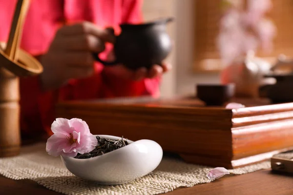 Traditional Tea Ceremony Master Tray Tools Closeup — Stock Photo, Image