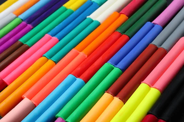 Many Different Colorful Plasticine Pieces Background Closeup — Stock Photo, Image