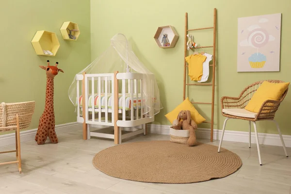 Interior Habitación Del Bebé Con Muebles Juguetes Elegantes —  Fotos de Stock