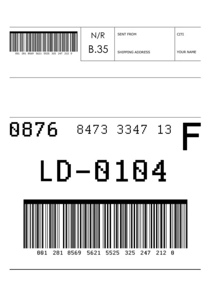 Etikett Mit Daten Und Barcode Abbildung Paketzustellung — Stockfoto