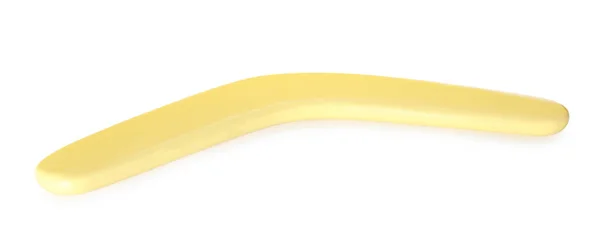 Boomerang Giallo Isolato Bianco Attività All Aperto — Foto Stock