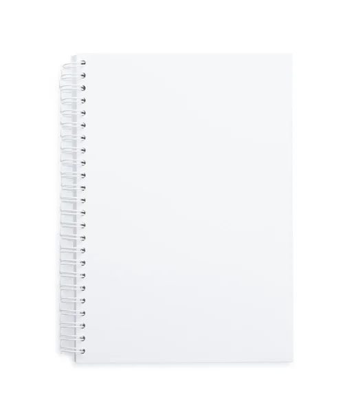 Blanco Papieren Brochure Geïsoleerd Wit Bovenaanzicht Mockup Voor Ontwerp — Stockfoto