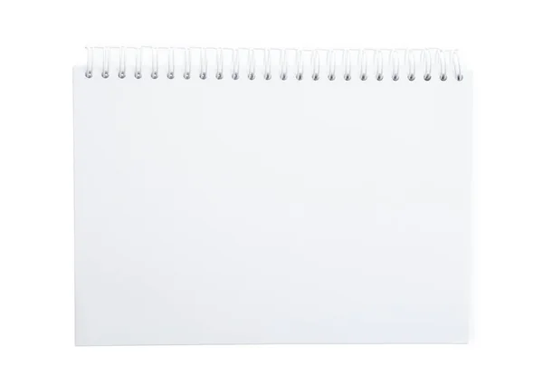ホワイト トップビューに隔離された空白の紙のパンフレット デザインのためのモックアップ — ストック写真