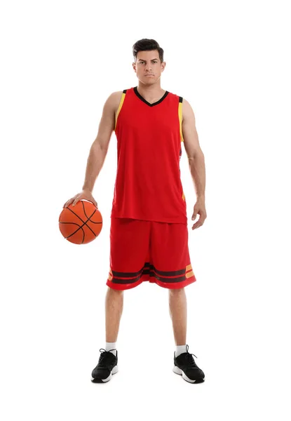 Basketball Player Ball White Background — Stock Photo, Image