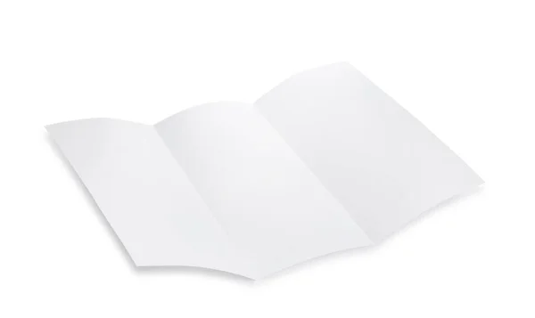 Folleto Papel Blanco Aislado Sobre Blanco Burla Para Diseño —  Fotos de Stock