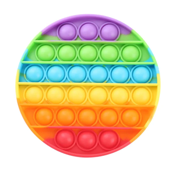 Rainbow Pop Fidget Toy Isolated White Top View — Stock Photo, Image