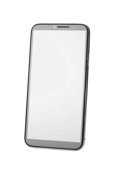 Moderne Smartphone Met Blanco Scherm Geïsoleerd Wit — Stockfoto