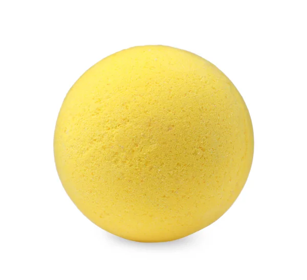 Una Bomba Baño Amarilla Aislada Blanco — Foto de Stock