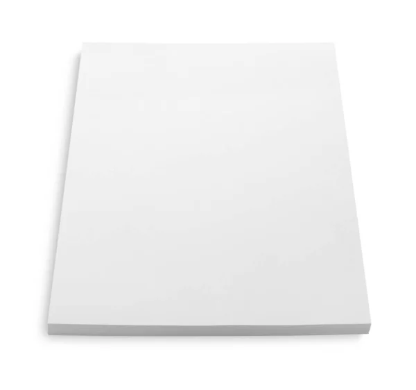 Stapel Blanco Papier Voor Brochure Geïsoleerd Wit — Stockfoto