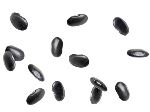许多黑豆落在白色的背景上 马达加斯加人的饮食 — 图库照片