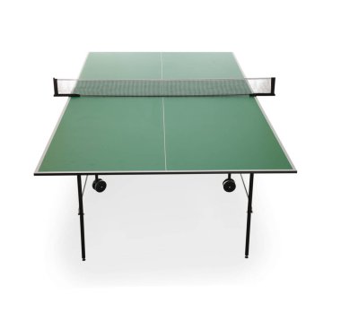 Yeşil ping pong masası beyaz üzerine izole