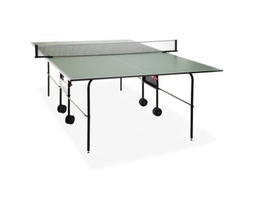 Yeşil ping pong masası beyaz üzerine izole