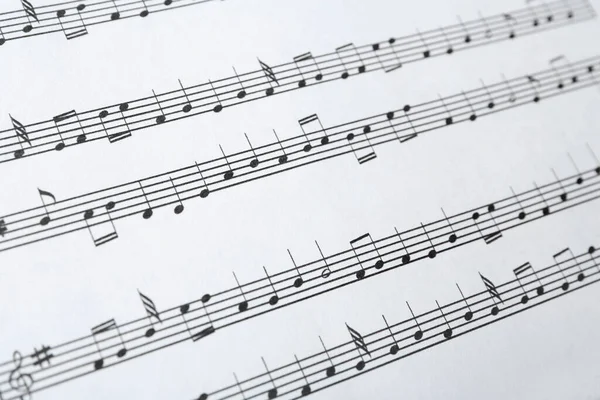 Paper Sheet Musical Notes Closeup View Royalty Free Stock Images