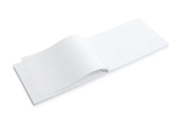 Folleto Abierto Papel Blanco Aislado Sobre Blanco Burla Para Diseño — Foto de Stock