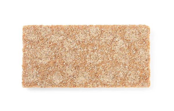 白で隔離された新鮮なカリカリのライ麦のクリスピーパン トップビュー — ストック写真