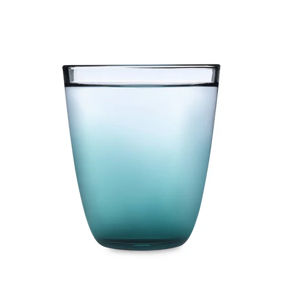 Vidro Elegante Água Sobre Fundo Branco — Fotografia de Stock