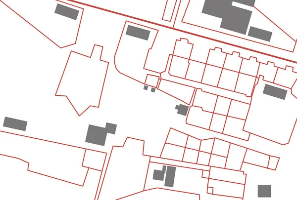 Território Marcado Mapa Cadastral Vista Superior Ilustração — Fotografia de Stock