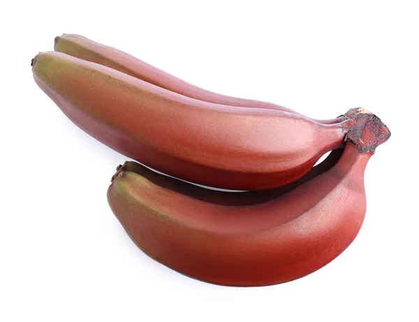 白色背景上美味的红香蕉 — 图库照片