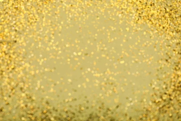 Wazig Zicht Gouden Glitter Lichtgroene Achtergrond Bokeh Effect — Stockfoto