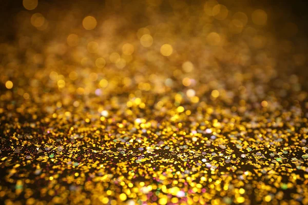 Glanzende Gouden Glitter Als Achtergrond Bokeh Effect — Stockfoto