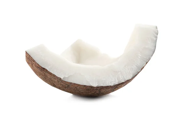 Zralý Kokosový Ořech Izolovaný Bílém — Stock fotografie