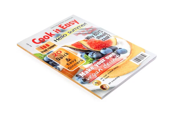 Modern Printed Culinary Magazine White Background — Stock Photo, Image