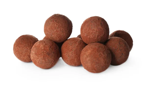 Köstliche Süße Schokoladenbonbons Auf Weißem Hintergrund — Stockfoto