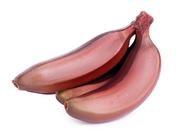 Läckra Röda Baby Bananer Vit Bakgrund — Stockfoto