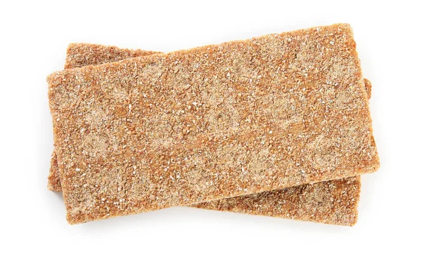 Crispbreads Seigle Croquants Frais Sur Fond Blanc Vue Dessus — Photo