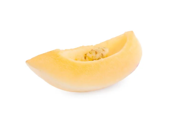 Skiva Färsk Mogen Pepino Melon Isolerad Vitt — Stockfoto