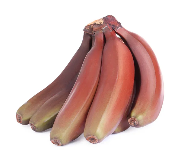 Νόστιμες Κόκκινες Μπανάνες Μωρό Λευκό Φόντο — Φωτογραφία Αρχείου