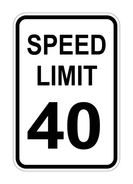 Dopravní Značka Speed Limit Bílém Pozadí Ilustrace — Stock fotografie
