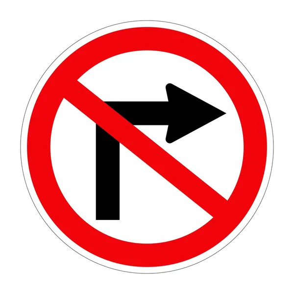 Znak Drogowy Right Ght Turn Białym Tle Ilustracja — Zdjęcie stockowe