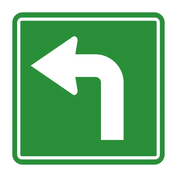 Σήμα Κυκλοφορίας Αριστερά Στροφή Λευκό Φόντο Εικονογράφηση — Φωτογραφία Αρχείου