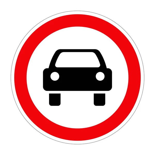 Panneau Signalisation Aucun Véhicule Moteur Sur Fond Blanc Illustration — Photo