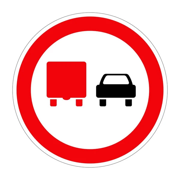 Traffic Sign Overtaking Trucks White Background Illustration — Stock Photo, Image