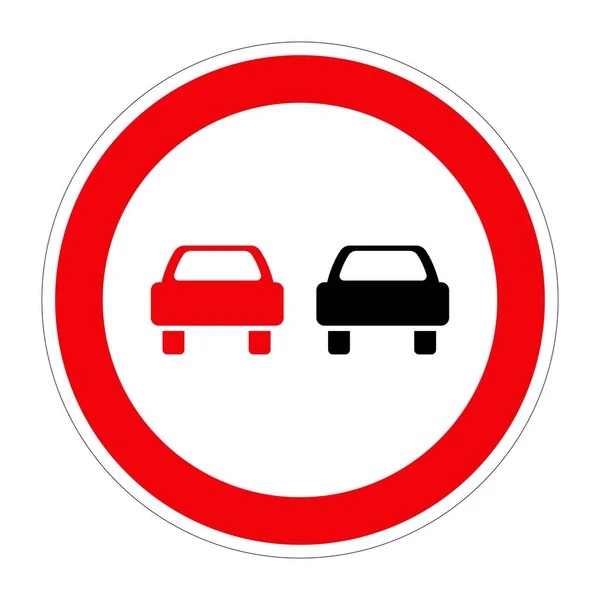 Verkeerstekens Niet Overtaken Witte Achtergrond Illustratie — Stockfoto
