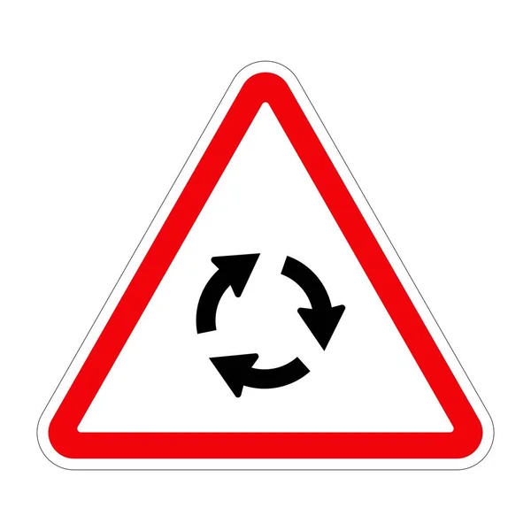 Traffic Sign Roundabout White Background Illustration — ストック写真