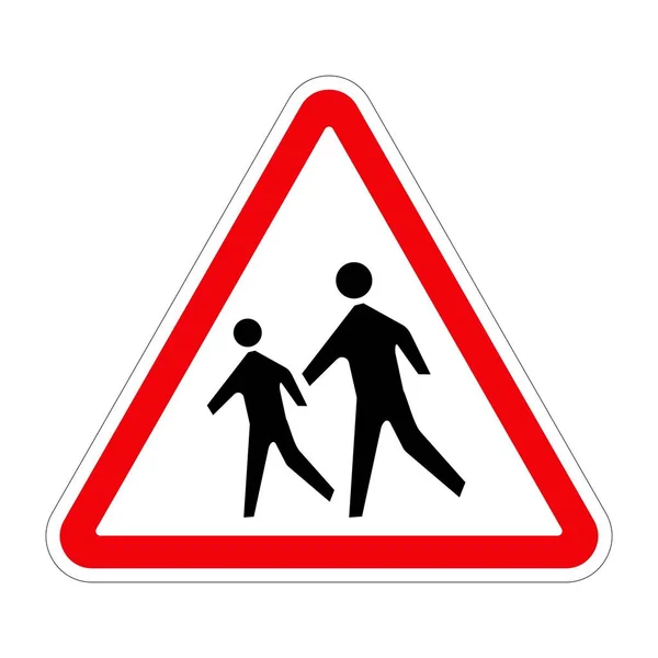 Traffic Sign School Crosswalk White Background Illustration — Stock Photo, Image