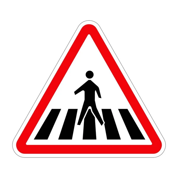 Traffic Sign Zebra Crossing White Background Illustration — Stock Photo, Image