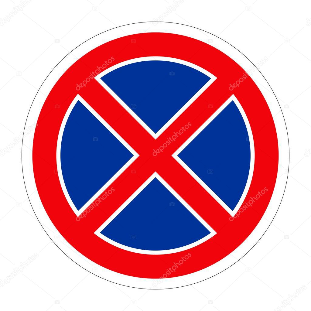 Traffic sign NO STOPPING on white background, illustration