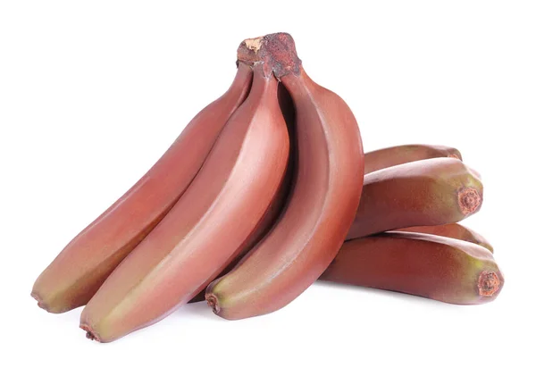 白色背景上美味的红香蕉 — 图库照片