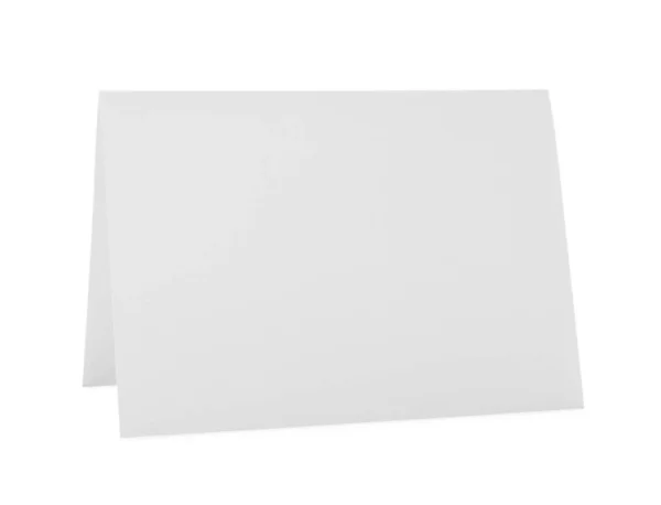 Prázdná Papírová Brožura Izolovaná Bílém Mockup Pro Design — Stock fotografie