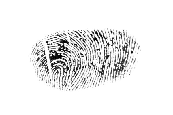 Черный Отпечаток Пальца Чернилами Белом Фоне Вид Сверху — стоковое фото