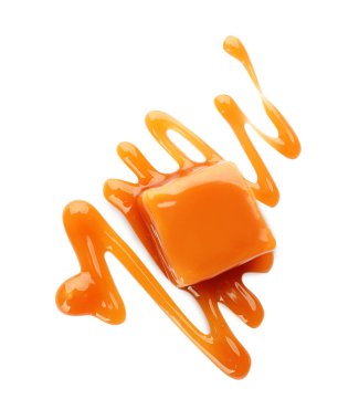 Süslü karamel şekerlemeler, beyaz, üst manzara