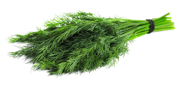 Bunch Färsk Dill Vit Bakgrund — Stockfoto